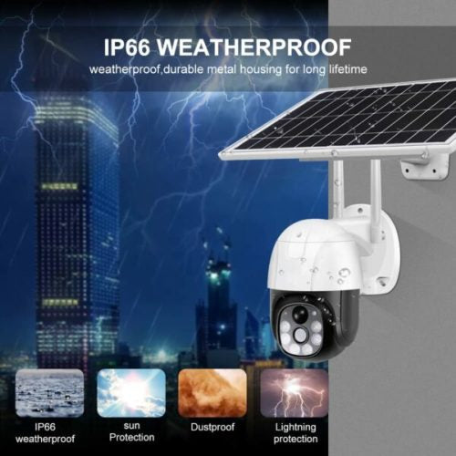 V380 IP66 solar powered outdoor security cameras outdoor auto tracking ptz camera 3MP WIFI Solar power ptz camera