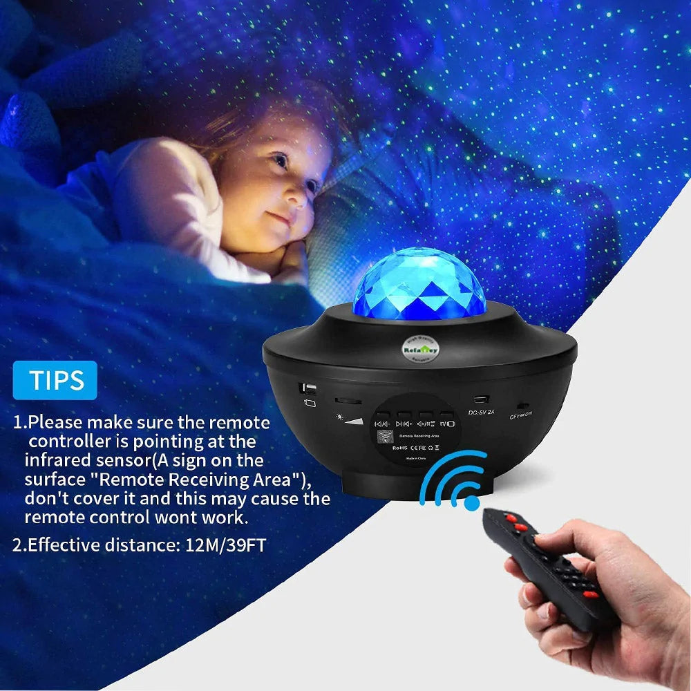 Starry Night Light Projector Lamp, 3 in 1 Smart Night Light Projector