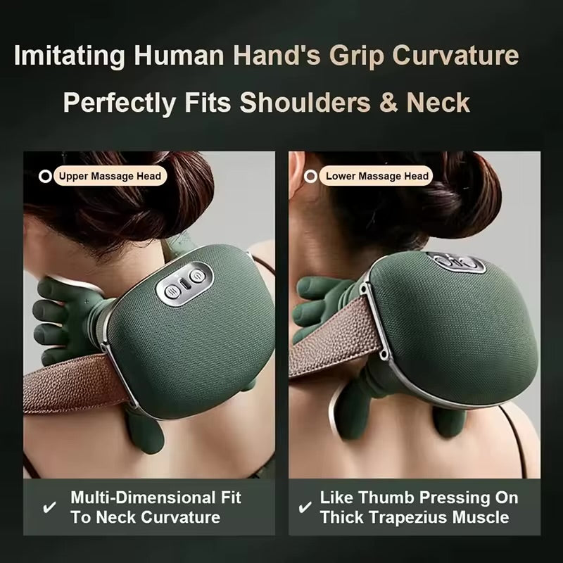 Neck Shoulder Massager Finger Pressure  Neck Back and Shoulder Massager Electric Kneading Neck Deep Massage Muscle Relax