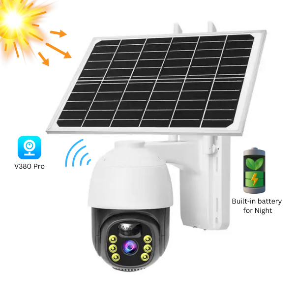 V380 IP66 solar powered outdoor security cameras outdoor auto tracking ptz camera 3MP WIFI Solar power ptz camera