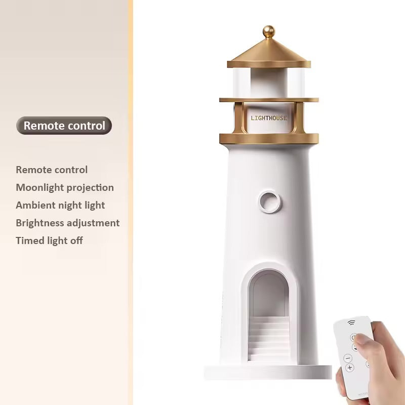 Lighthouse Ambient Lights Moon Projection Lamp Motion Sensor Night Light Dimmable Bluetooth Music Magnetic Creative Camping Lamp