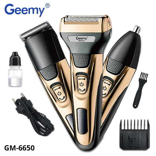 GEEMY GM-6650, 3 in 1 Rechargeable Shaver & Trimmer Set