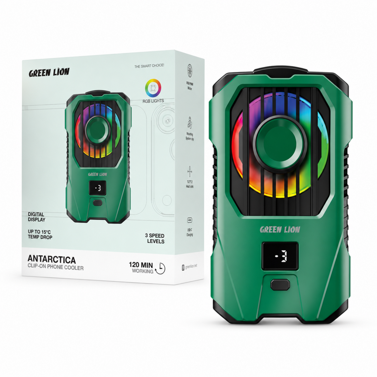 Green Lion Antarctica Clip-On Phone Cooler