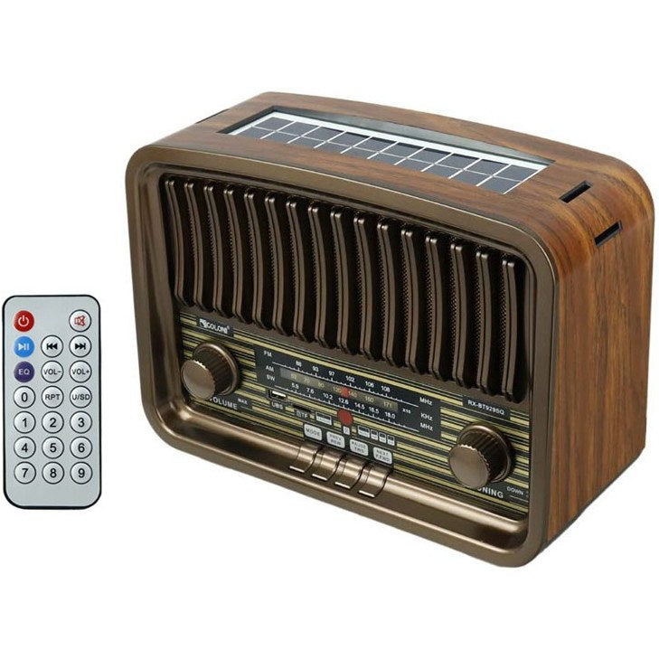 RX-BT929SQ Rx Retro Throwback Vintage Transistor Built-In Speaker Big Box Portable Wooden Table Usb Sd Card Fm Am Radio