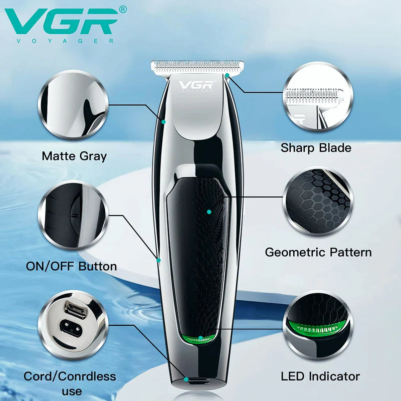 VGR V-030 Professional Hair Trimmer Runtime: 100 min Trimmer for Men (Black)