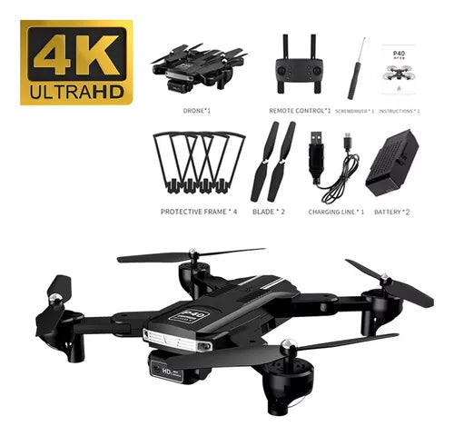 PIHOT P40 Pro2 Drone - HD Dual Lens - 4K Resolution- Black