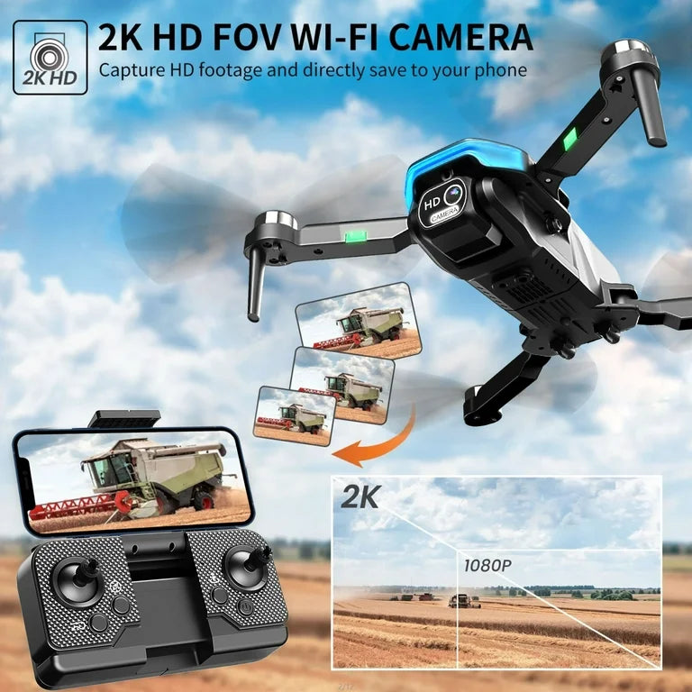 H27 Drone with Camera for Adults 4K, Foldable Drone for Beginners with Brushless Motor, Optical Flow Positioning, Infrared Obstacle Avoidance