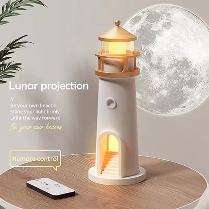 Lighthouse Ambient Lights Moon Projection Lamp Motion Sensor Night Light Dimmable Bluetooth Music Magnetic Creative Camping Lamp