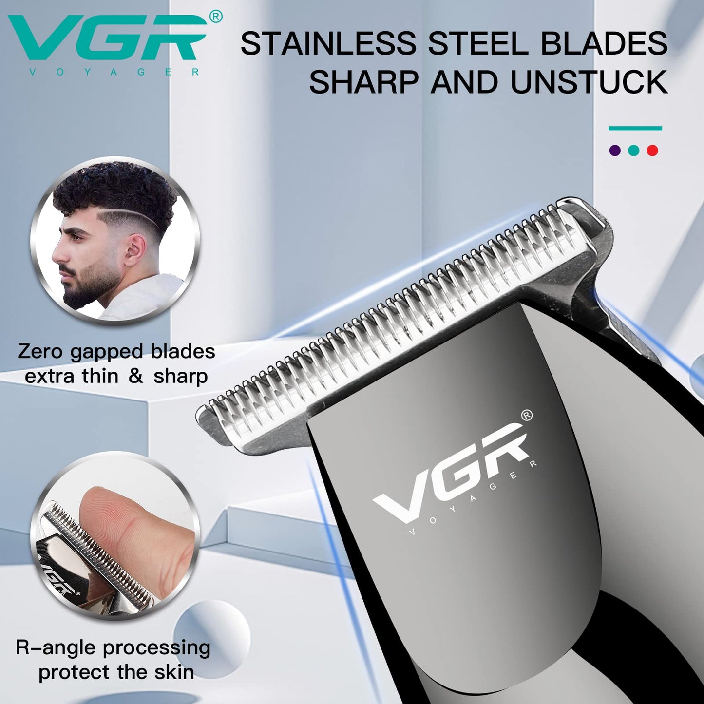 VGR V-030 Professional Hair Trimmer Runtime: 100 min Trimmer for Men (Black)