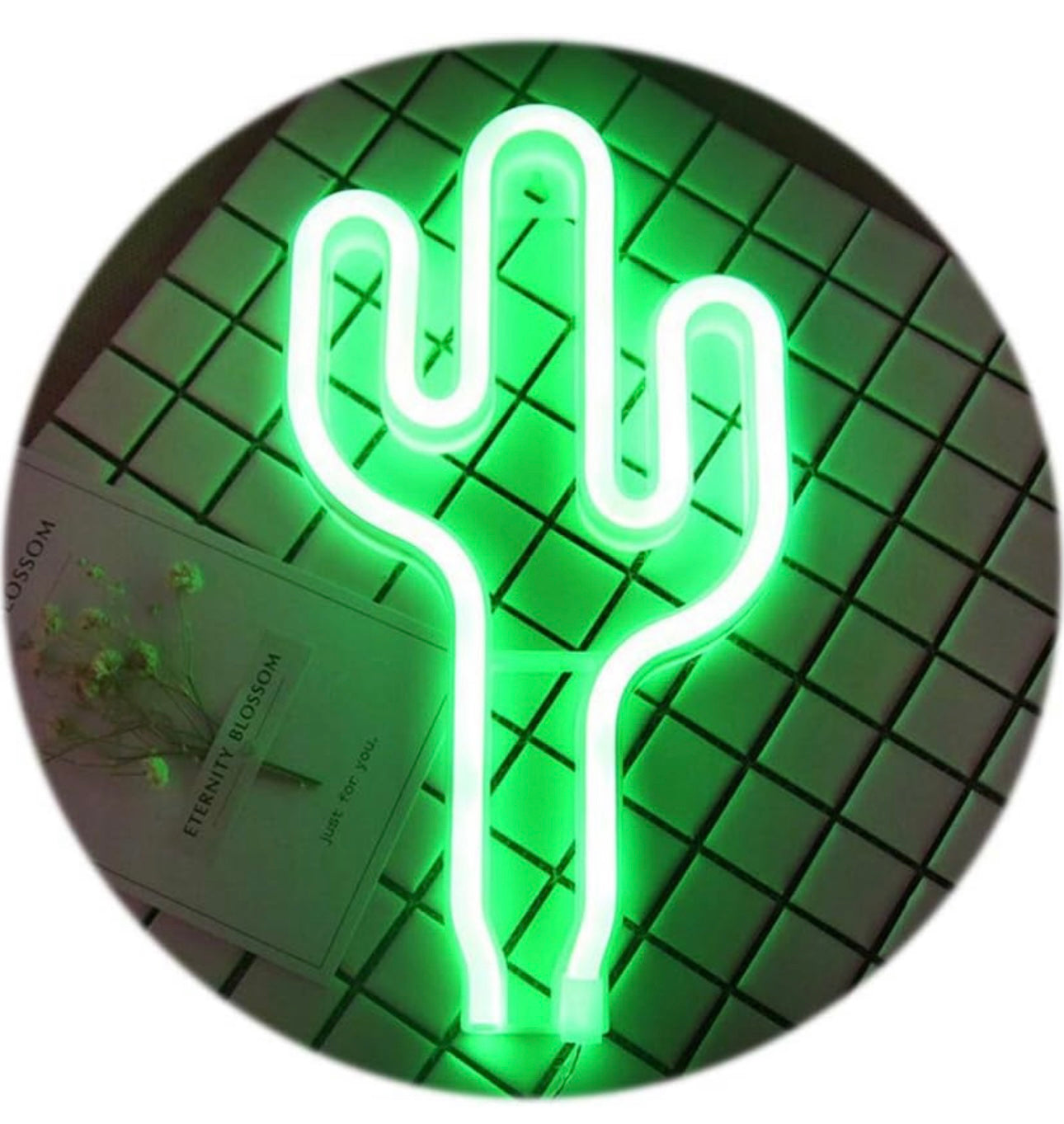 LED Green Cactus Neon Sign Wall Decor USB or Battery Operated Neon Night Lights Lamps Art Decor Wall Decoration Table Lights Decorative for Home Living Room Wedding Birthday Christmas Party