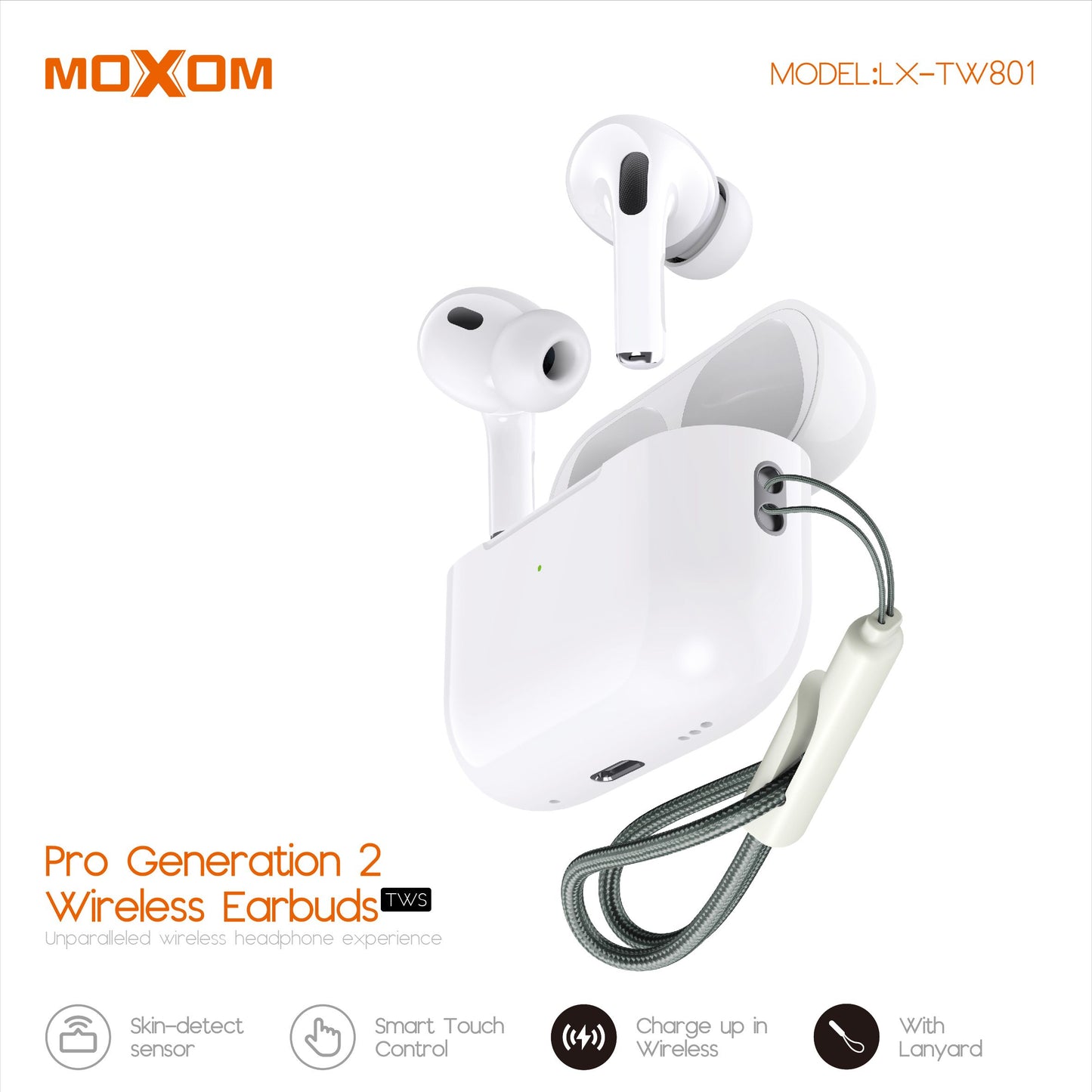 MOXOM LX-TW801 TWS Pro Generation 2 Wireless Earbuds