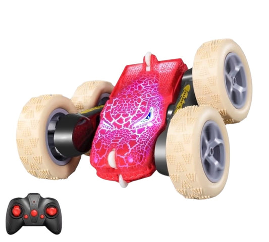 RC Dinosaur Stunt Car - 360 Rolling Twister, Light-Up Action, Durable Remote-Control Toy for Boys and Girls, Full-Function with Hand Controller