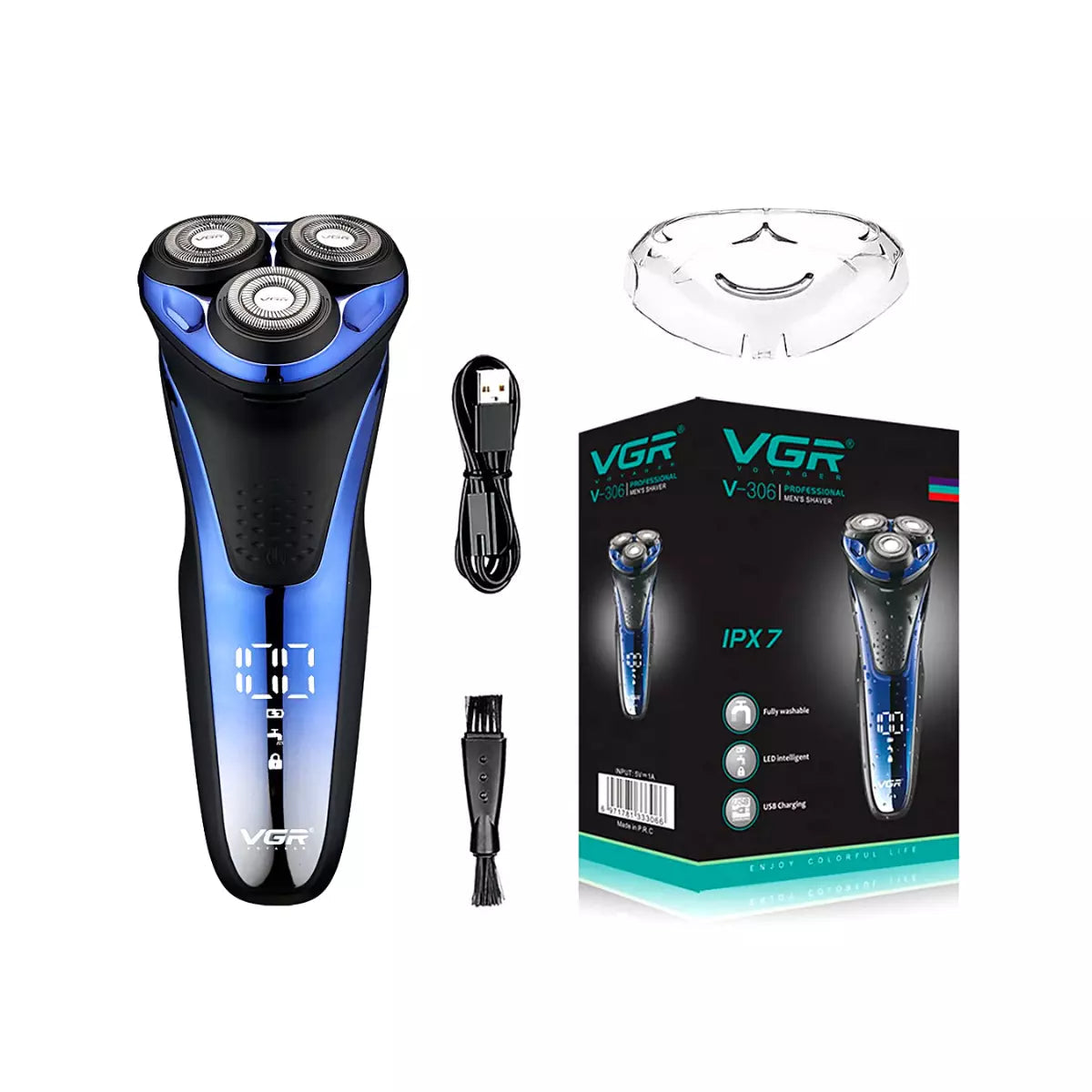 VGR Premium Cordless Rechargeable Professional Electric Ultra-Thin Shaver, Wet/Dry Razor for Face Care, Beard Trimmer with USB, Travel Shaver, Electric Razor, Electric Shaver - V-305