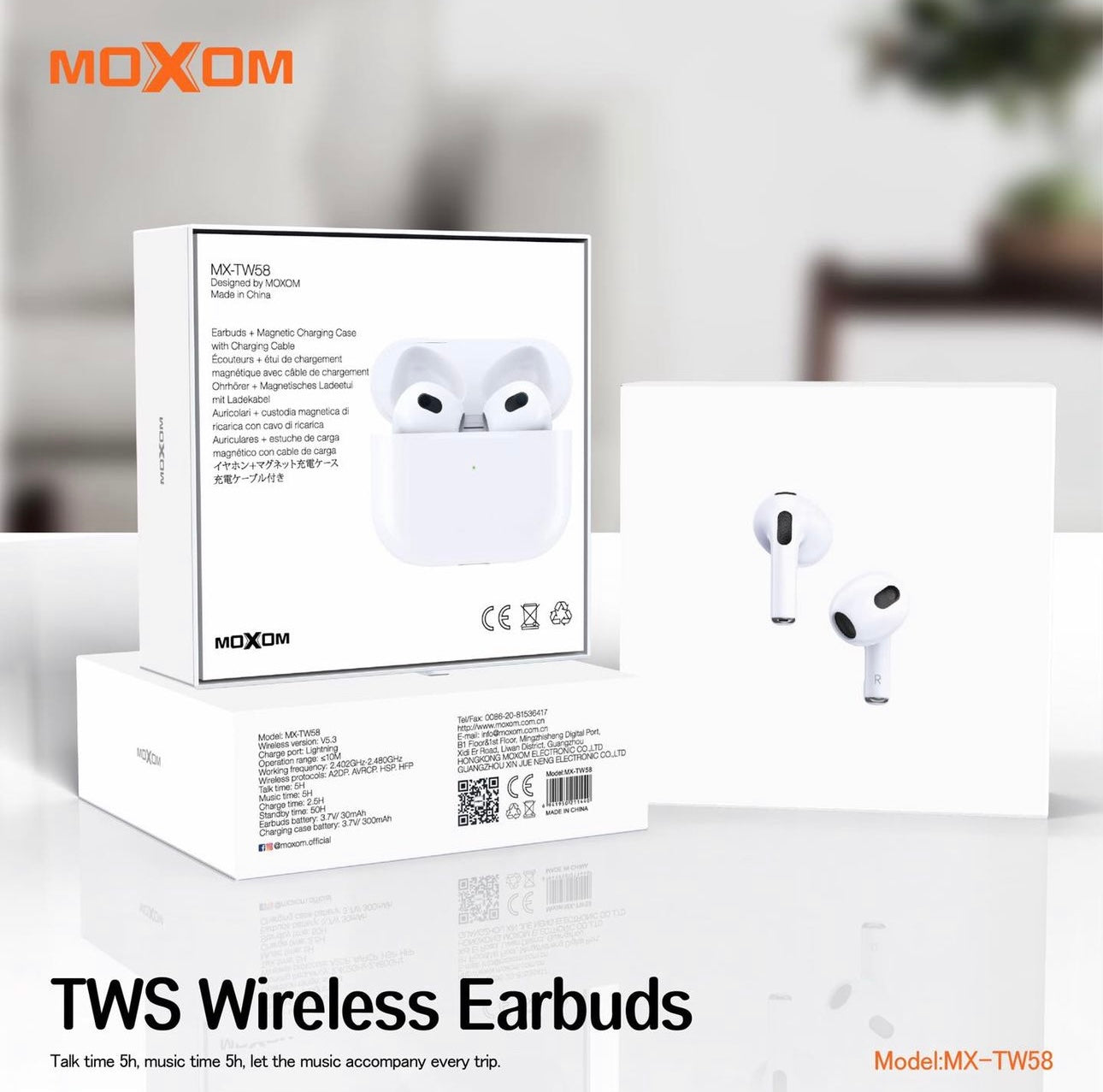 MX-TW58
Hi-Fi Stereo TWS Wireless Earbuds