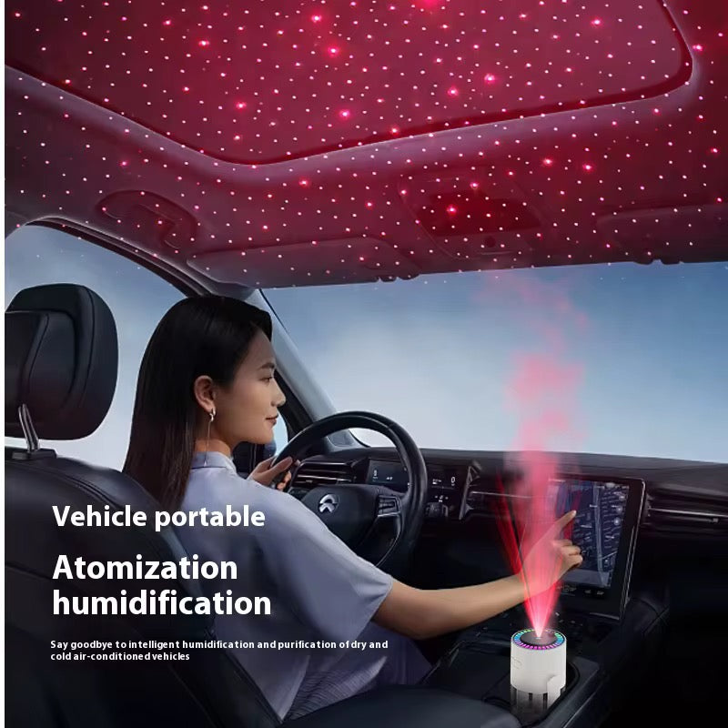 Mini Air Humidifier with Starry Sky Lights Aromatherapy Essential Oil Ultrasonic Diffuser Color Night Light Lamp Humidifier