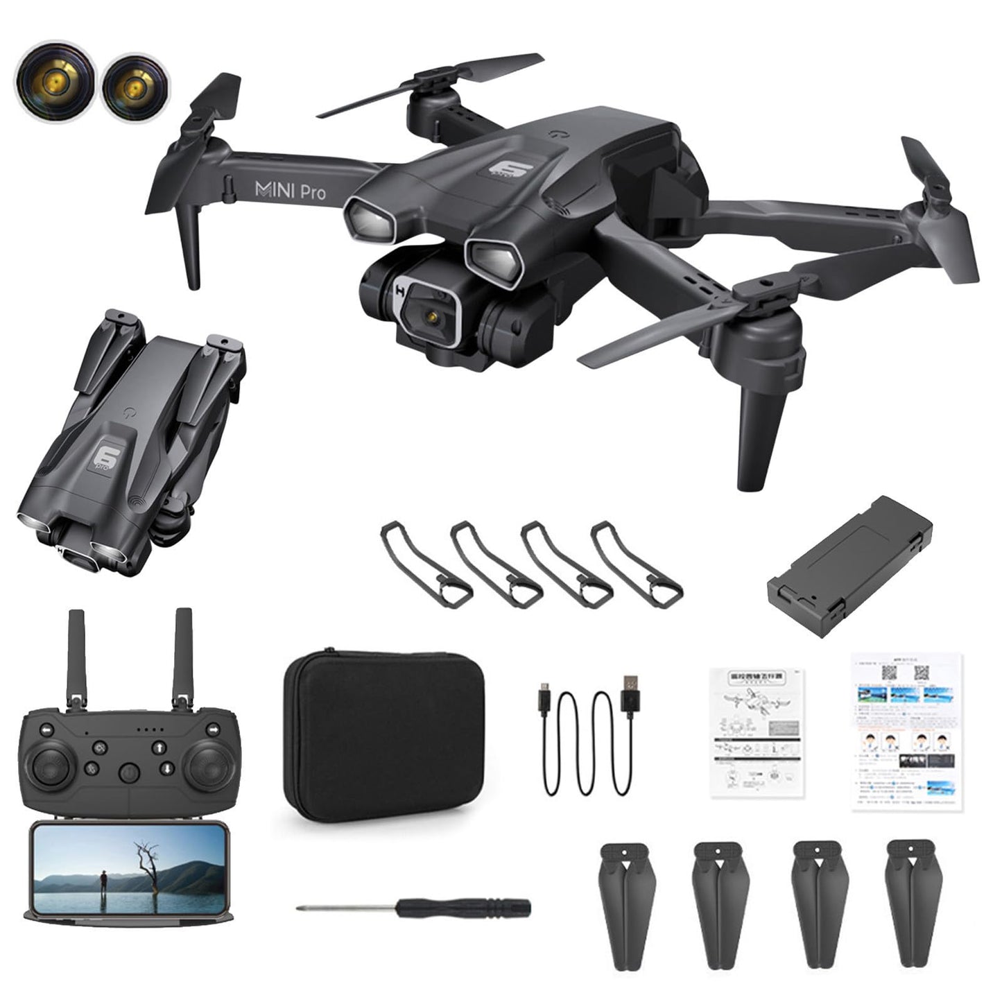 The New H66 Drone 4K Profesional Hd Camera Drones Long Folding Remote Control Aircraft