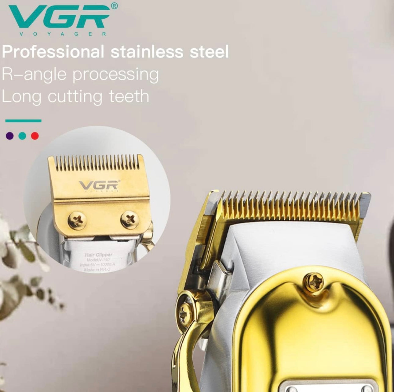 VGR V-140 Professional Hair Trimmer for Men Runtime: 300 min