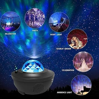 Starry Night Light Projector Lamp, 3 in 1 Smart Night Light Projector