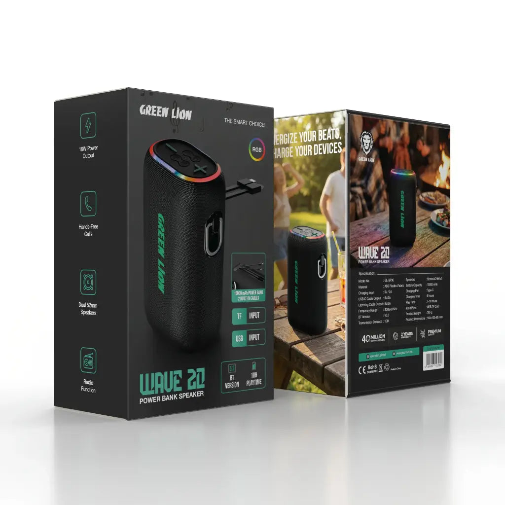 Green Lion Wave 20 Speaker with Power bank 10,000mAh