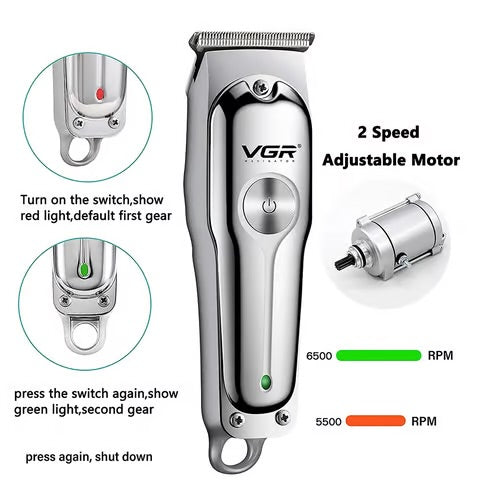 VGR V-071 Hair Trimmer For Men, Silver