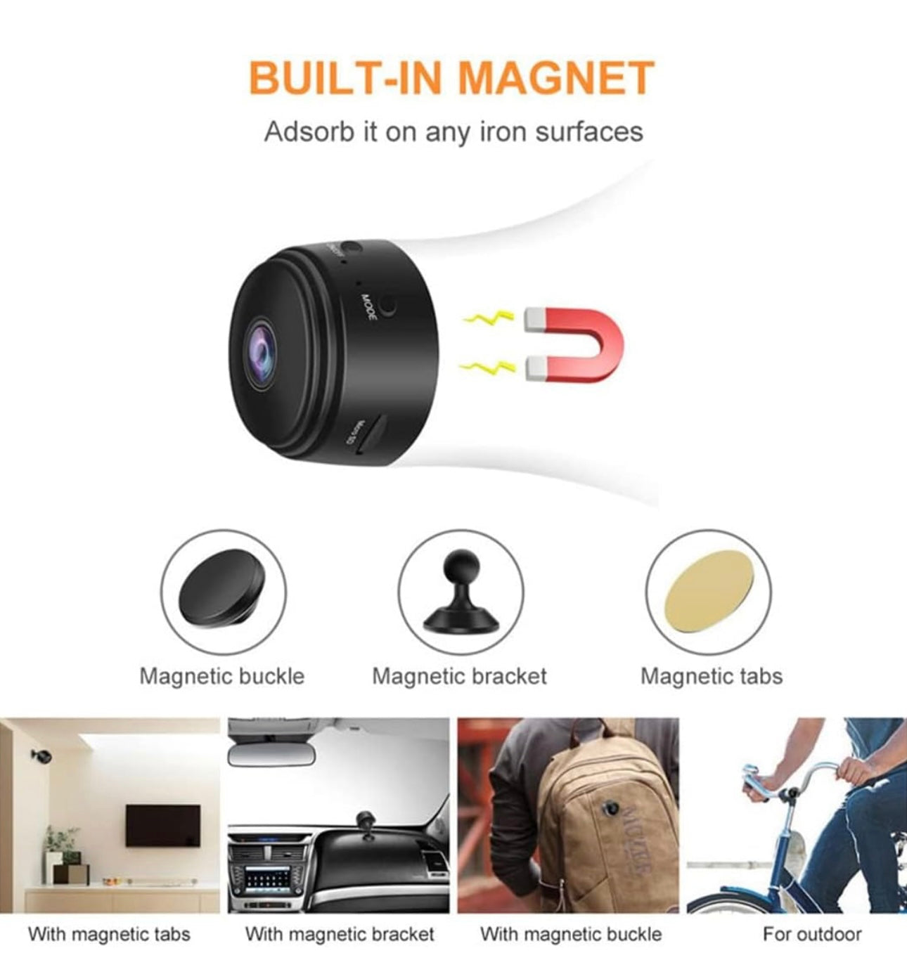 A9 Mini WiFi Camera 1080P HD IP Home Security Camera, Magnetic Wireless Mini Camcorder with Micro Video Surveillance and IR Night Vision