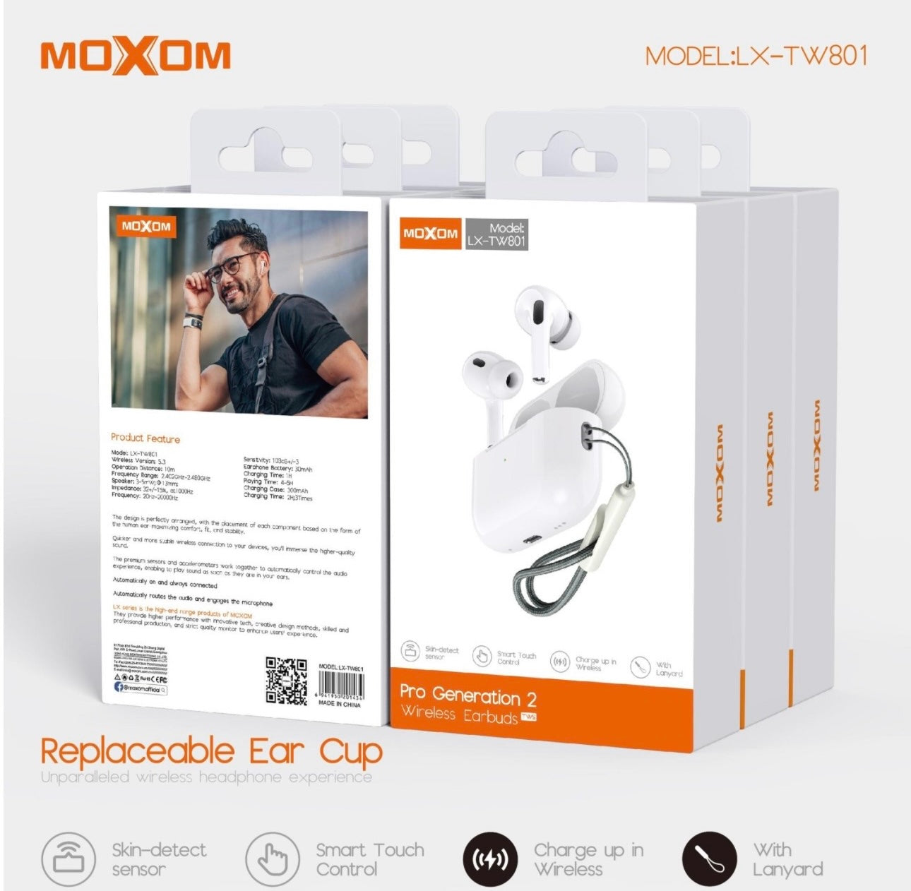 MOXOM LX-TW801 TWS Pro Generation 2 Wireless Earbuds