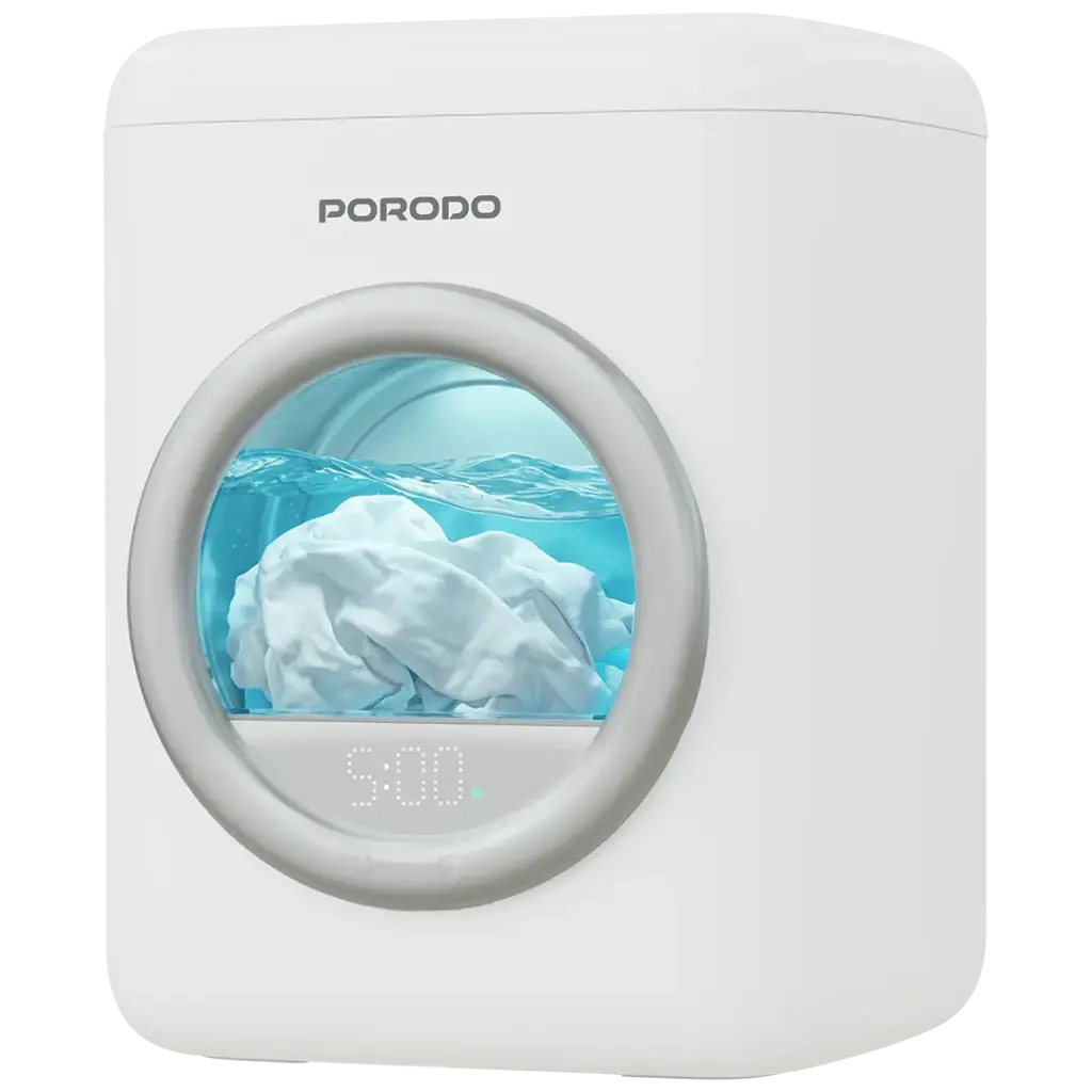 Porodo Lifestyle Launder 1.7L Portable Mini Washing Machine with Advanced Sterilization Cleaning - White