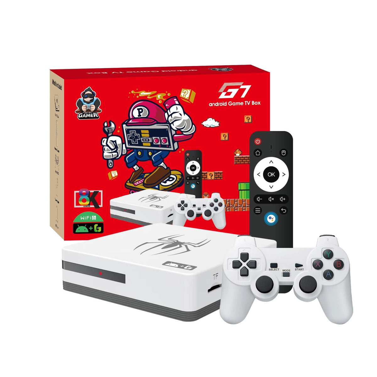 Game Box 8K Ultra HD Set-Top Box Android TV + Dual System Retro Game S ...