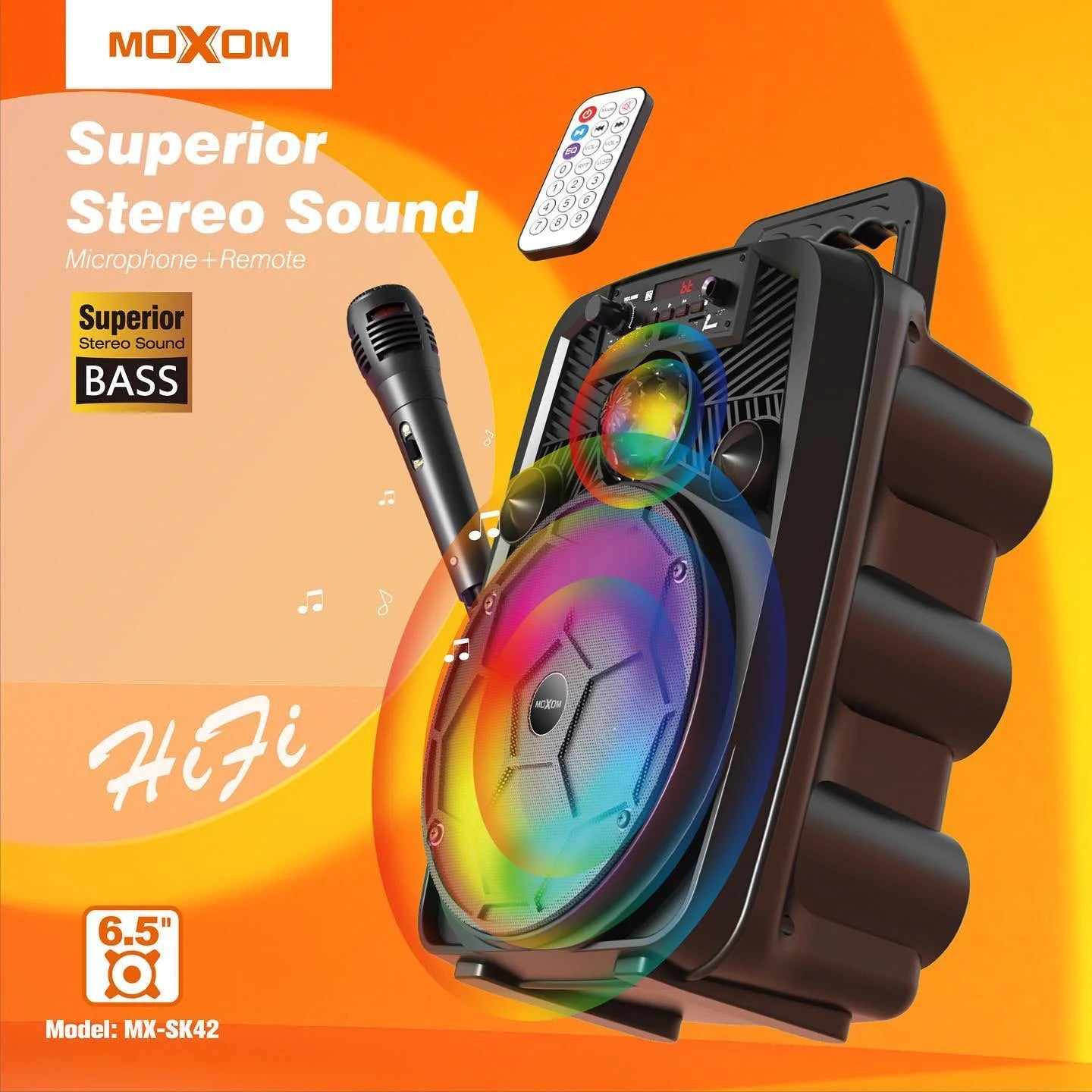 Moxom LED Wireless With Range Of 10 M Speaker MX-SK42