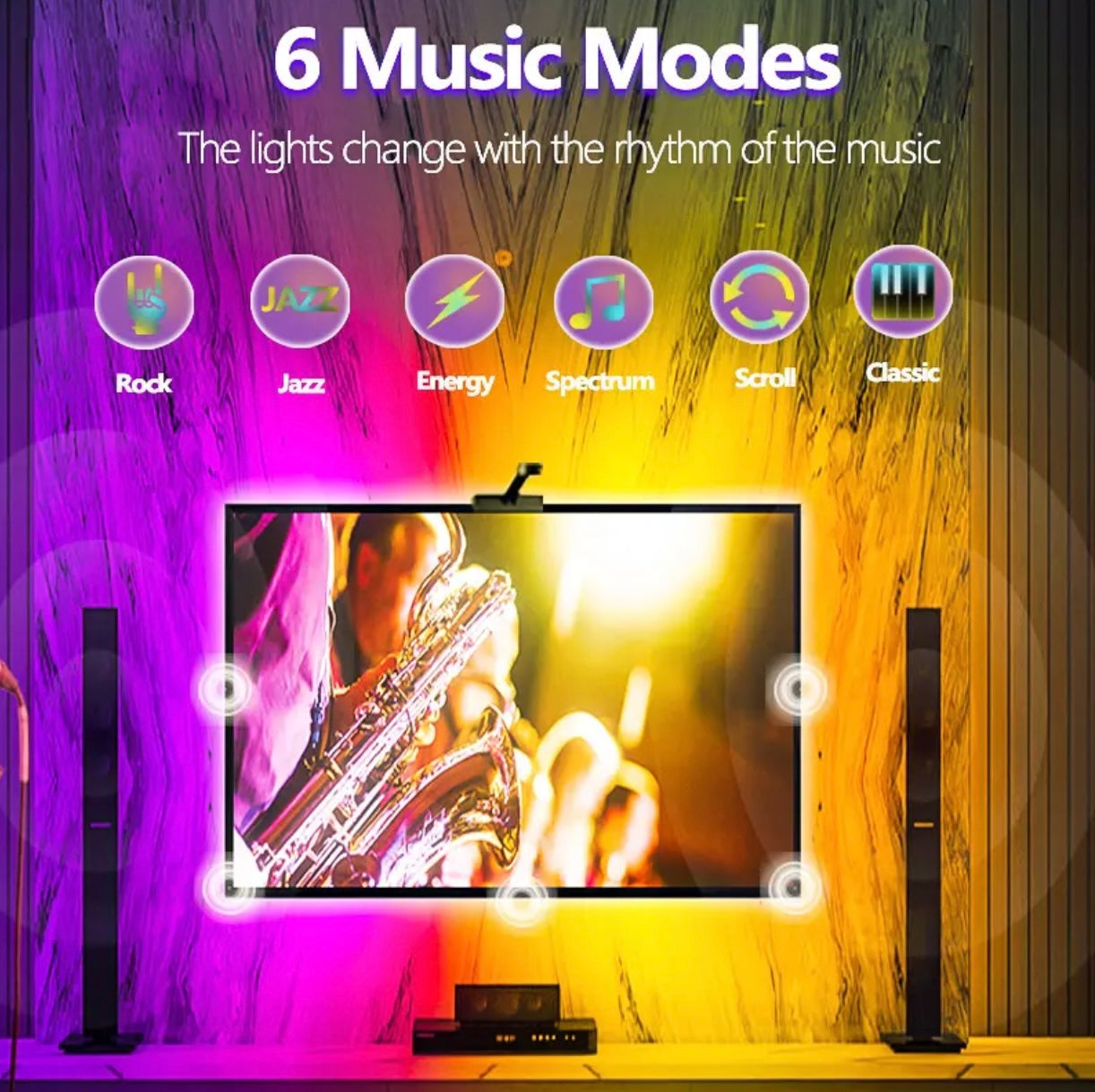 Smart TV Backlight Camera Screen Synchronization RGB LED Light Strip App Control