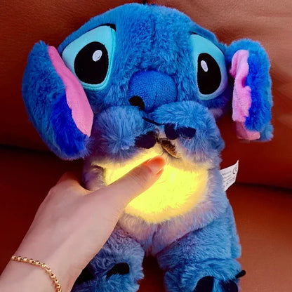 30cm Breathing Stitch Plush Doll Soothing Peluche Lilo&Stitch Kawaii Toy Anime Baby Music Light Child Sleep Model Gift Custom